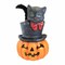 Bethany Lowe 21.0 Inch Top Hat Surprise Jack O' Lantern Halloween Figurine , Lightweight Halloween Decor Halloween Black Cat